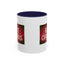 Christmas Mug - Merry Christmas Cream Text Maroon Background