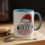 Christmas Mug - Merry Christmas Green & Red Text Red Hat