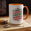 Christmas Mug - Merry Christmas Green & Red Text Trees Hearts Snowflakes Stars