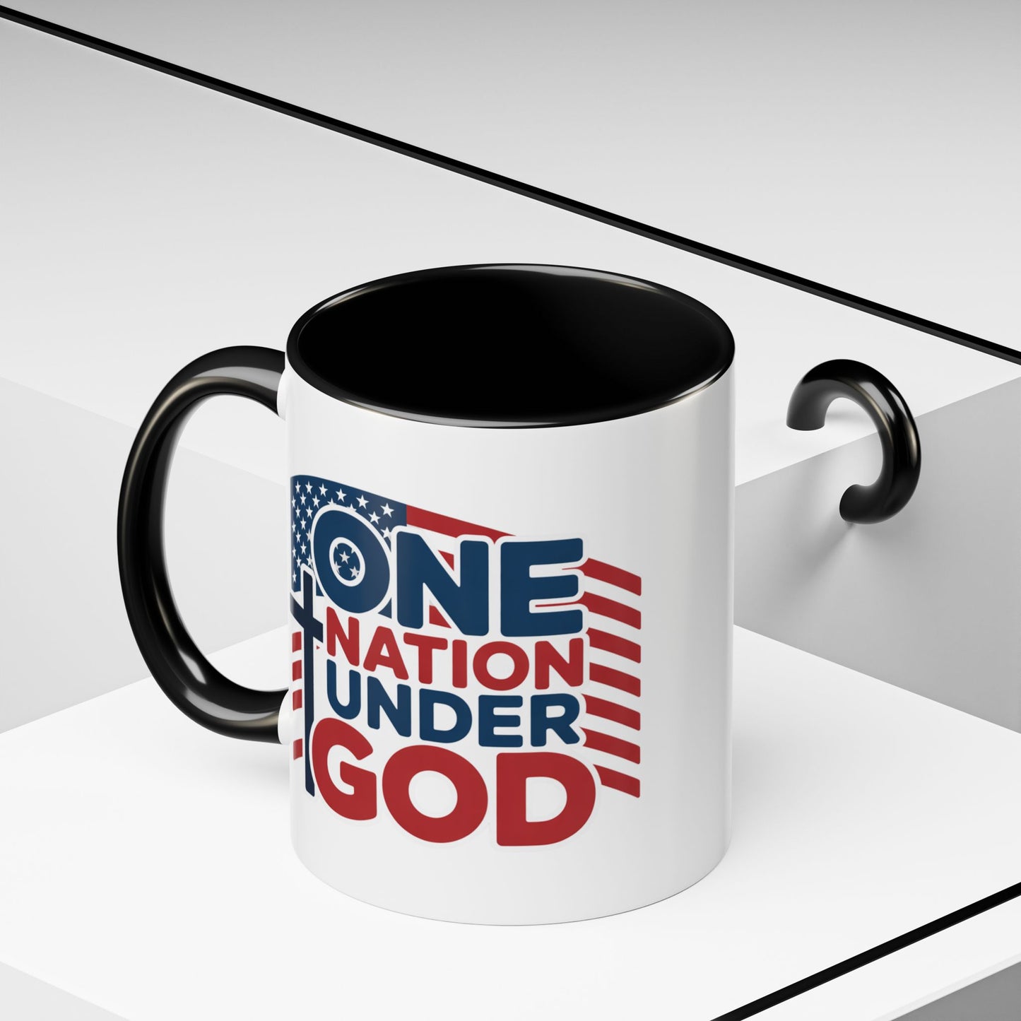 Religious Mug - One Nation Flag Cross