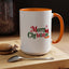 Christmas Mug - Merry Christmas Green & Red Text Santa Presents
