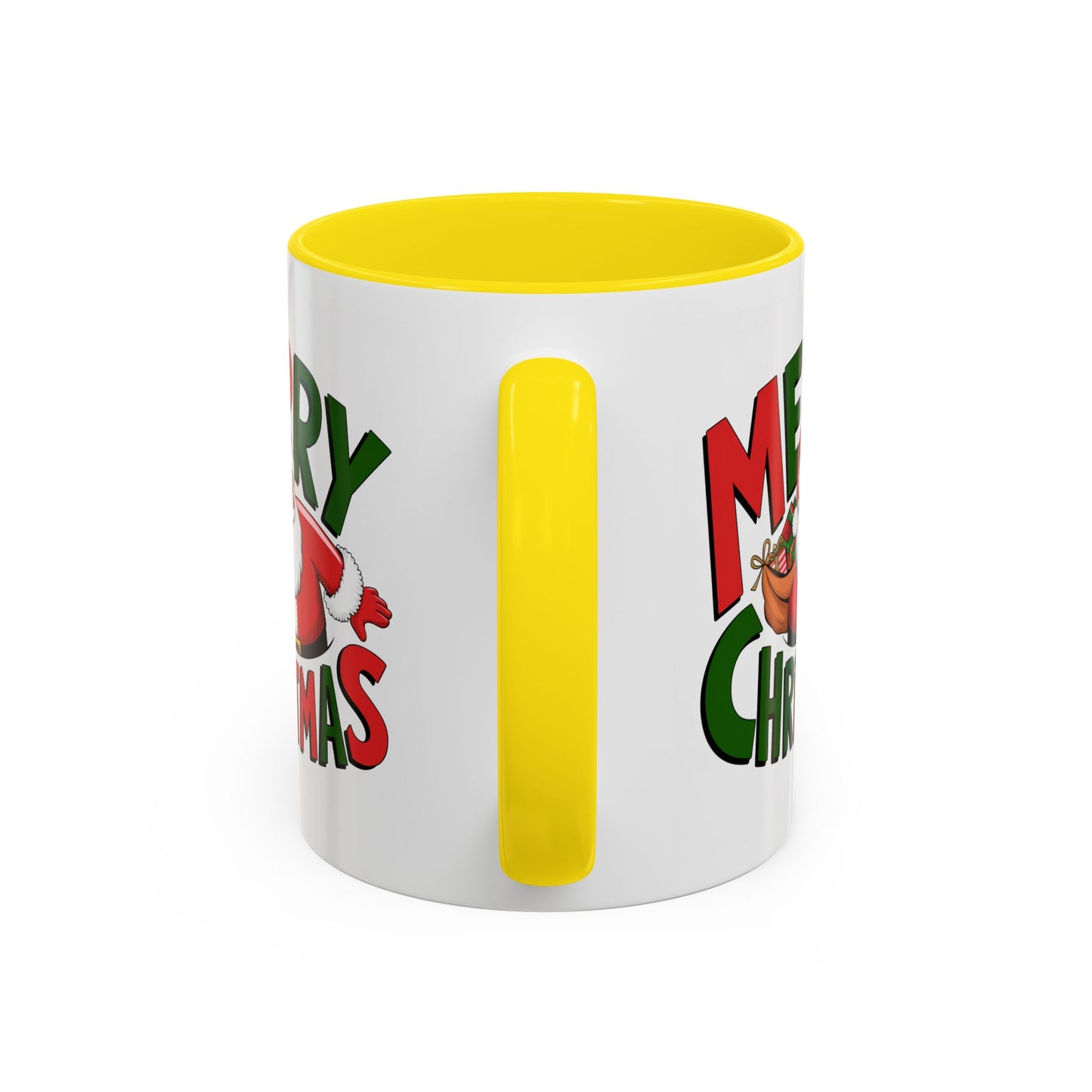 Christmas Mug - Green & Red Text Santa Presents