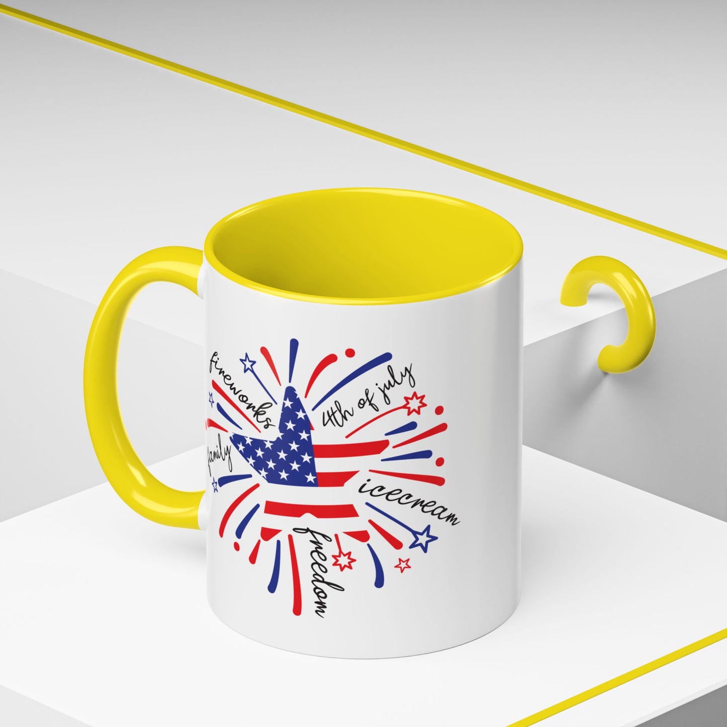 4th of July Mug - Star Flag Fireworks