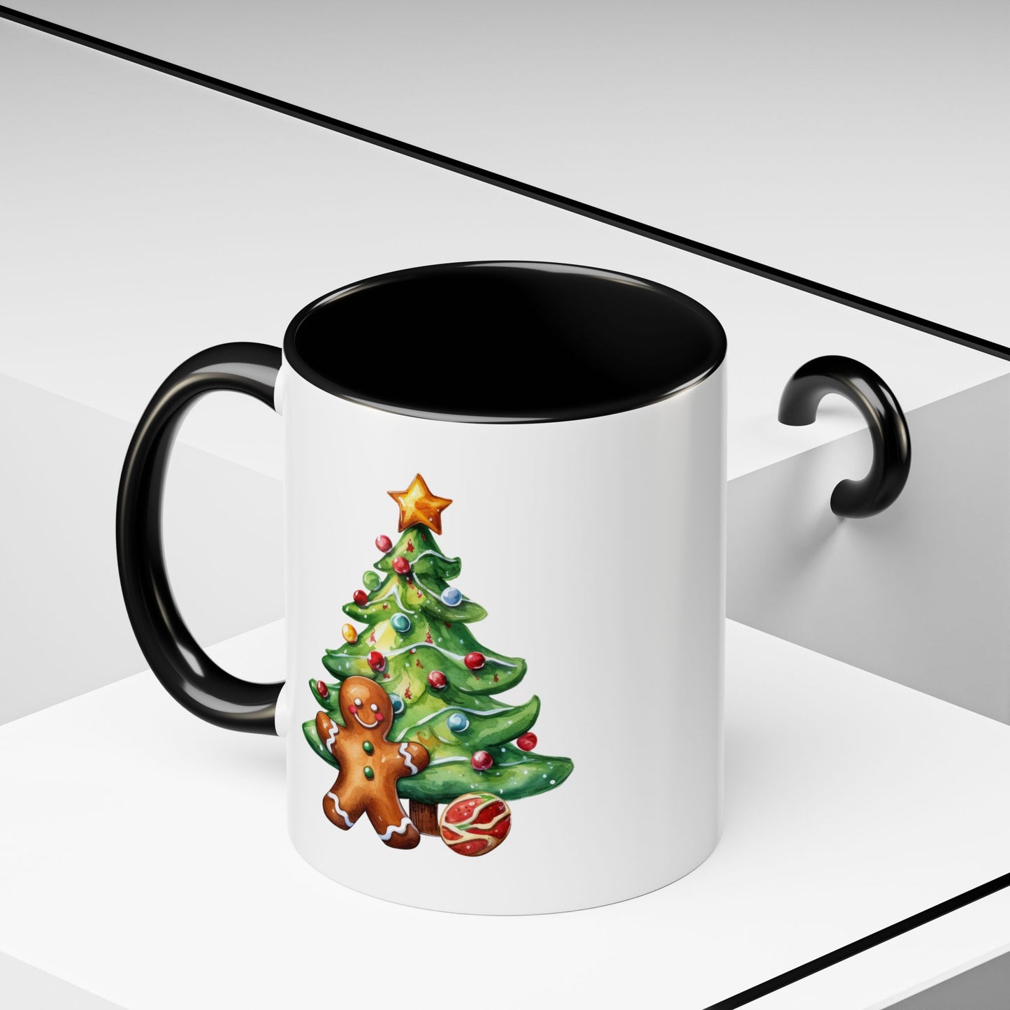 Christmas Mug - Gingerbread Man and Tree