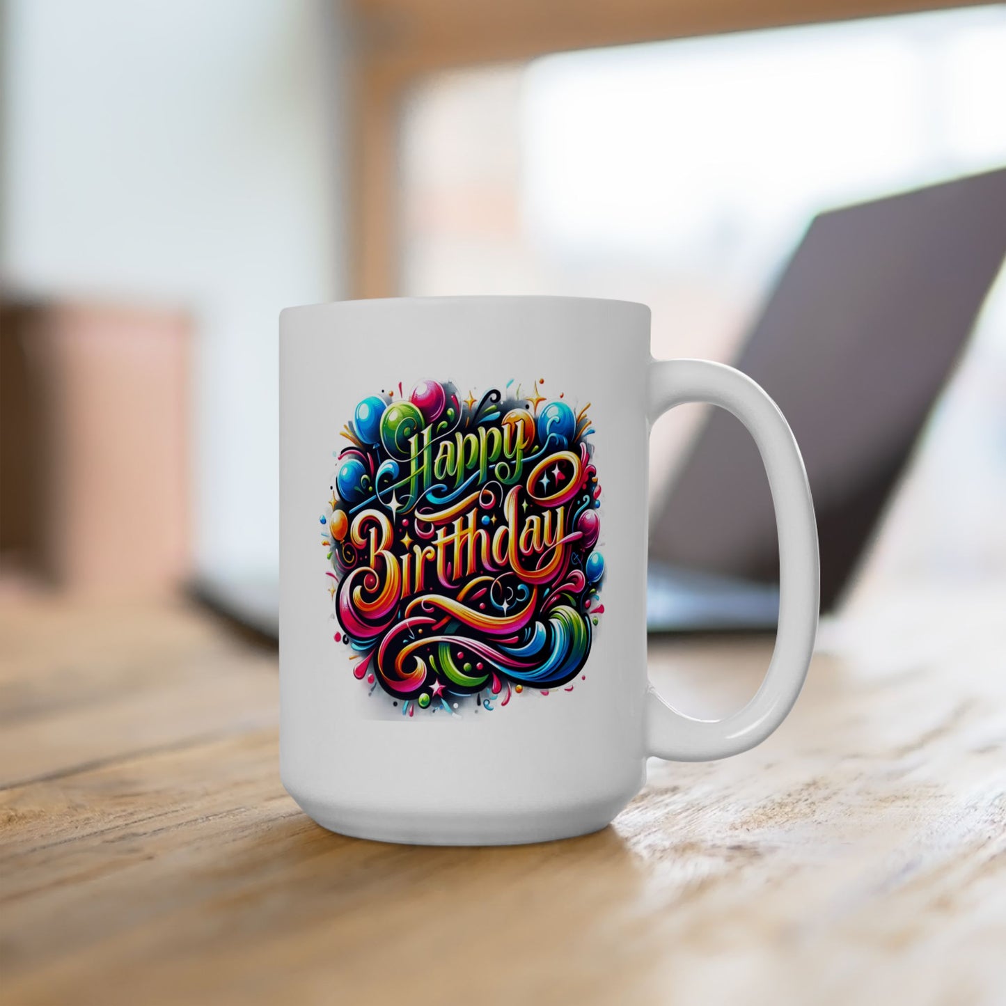 Birthday Mug - Happy Birthday Swish