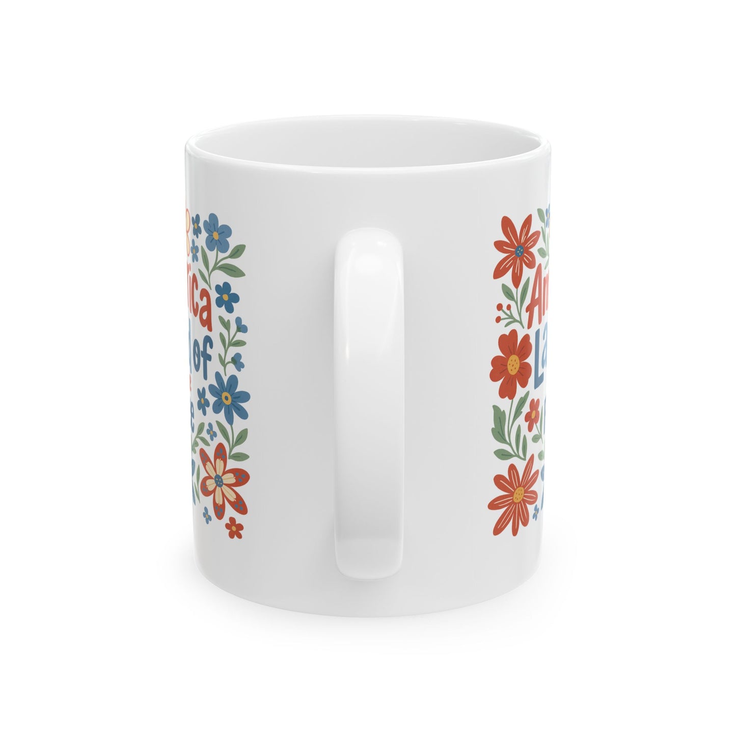 4th of July Mug - America Land of the Free Floral