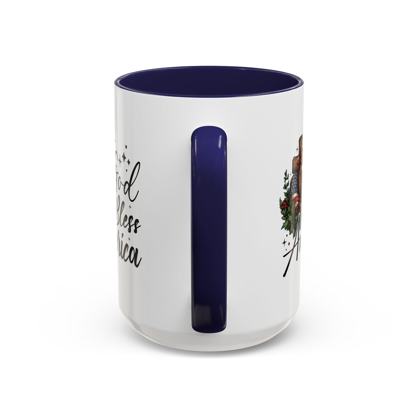4th of July Mug - God Bless America Cross Flag