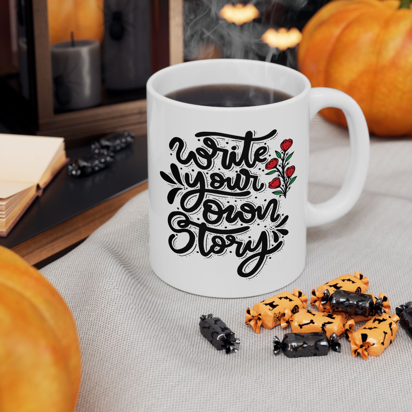 Motivation Mug - Write Your Own Story Flowers