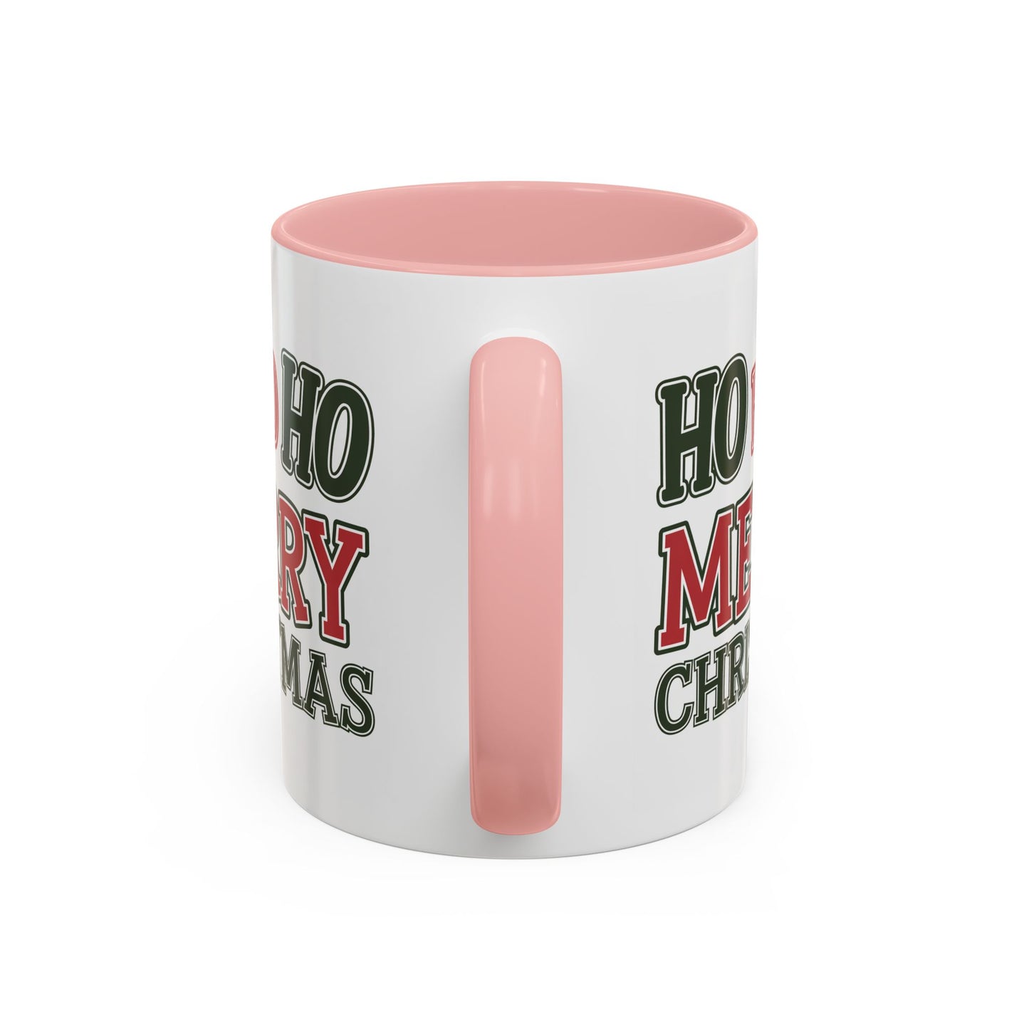 Christmas Mug - Ho Ho Ho Merry Christmas Green & Red Text