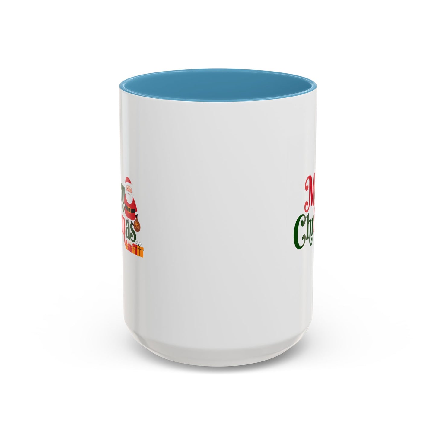 Christmas Mug - Merry Christmas Green & Red Text Santa Presents