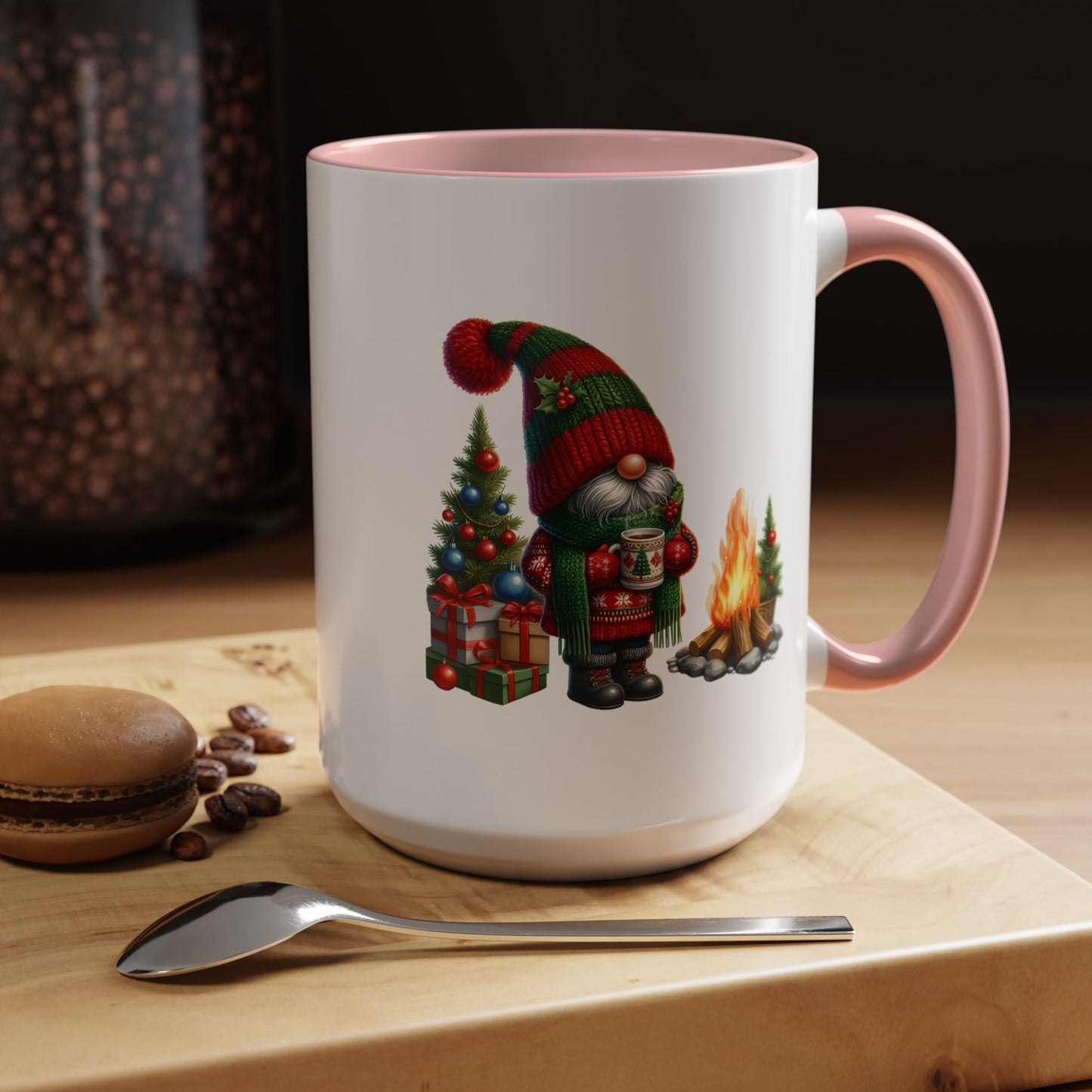 Christmas Mug - Gnome Presents and Fire