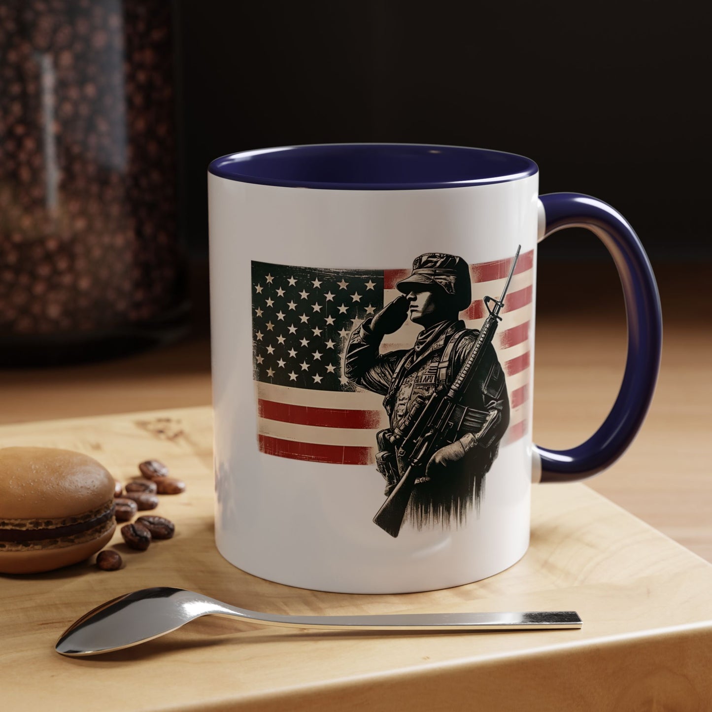 4th of July Mug - Soldier American Flag