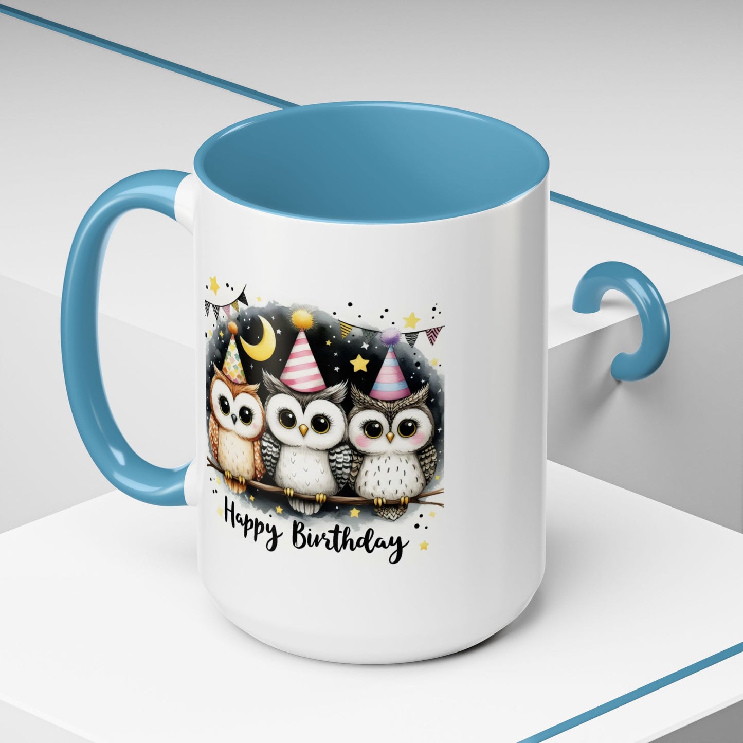 Birthday Mug - Happy Birthday Owls
