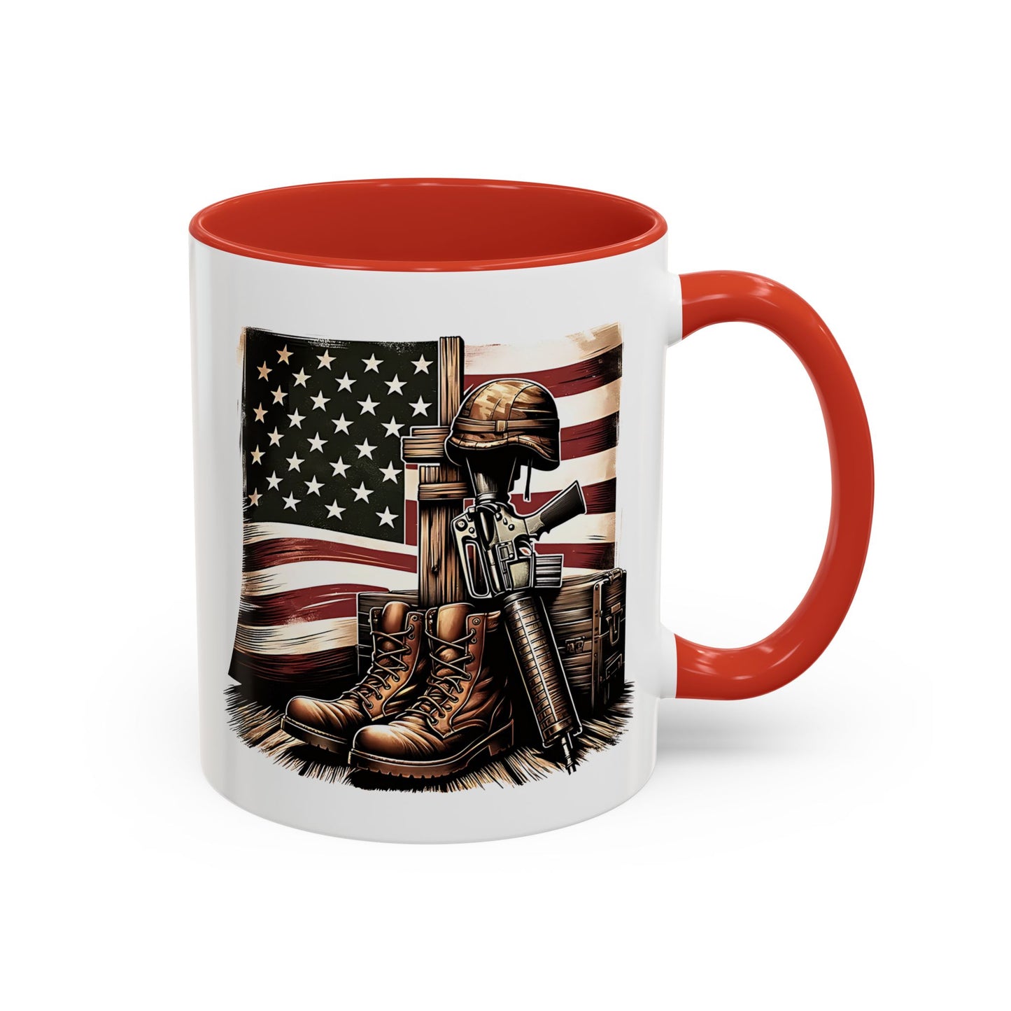 4th of July Mug - Fallen Soldier Boots Flag 3