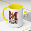 Christmas Mug - Merry Christmas White Green & Red College Text
