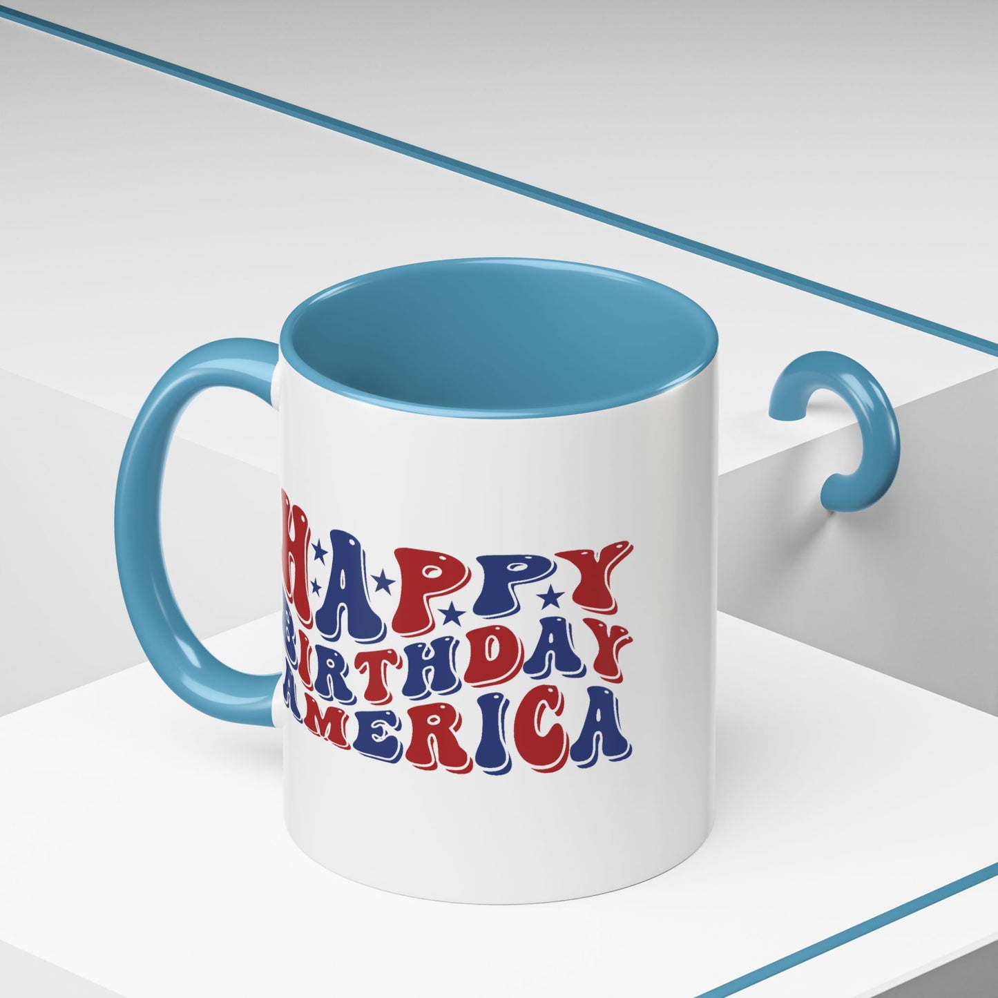 4th of July Mug - Happy Birthday America Retro