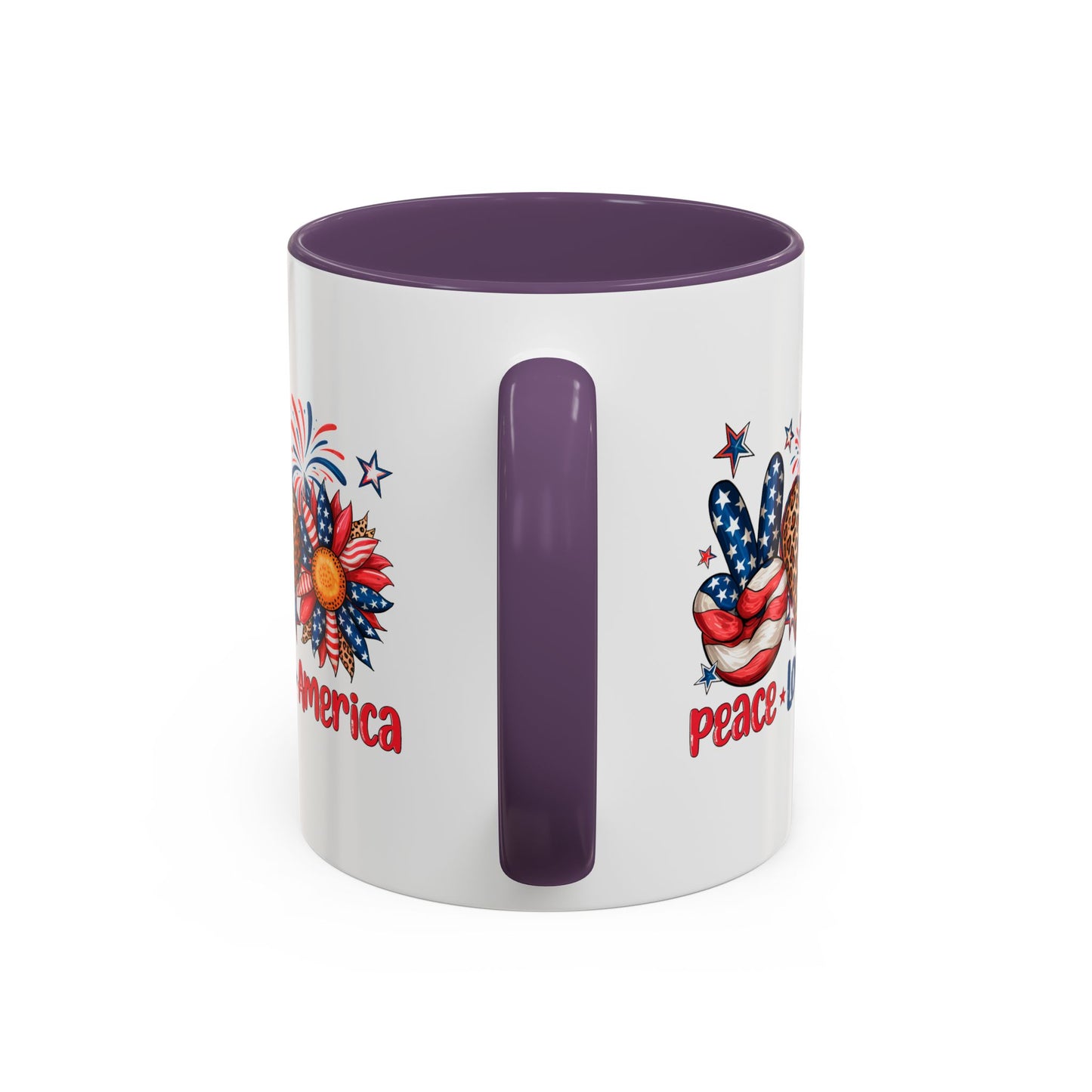 4th of July Mug - Peace Love America