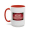 Christmas Mug - Merry Christmas Cream Text Maroon Background