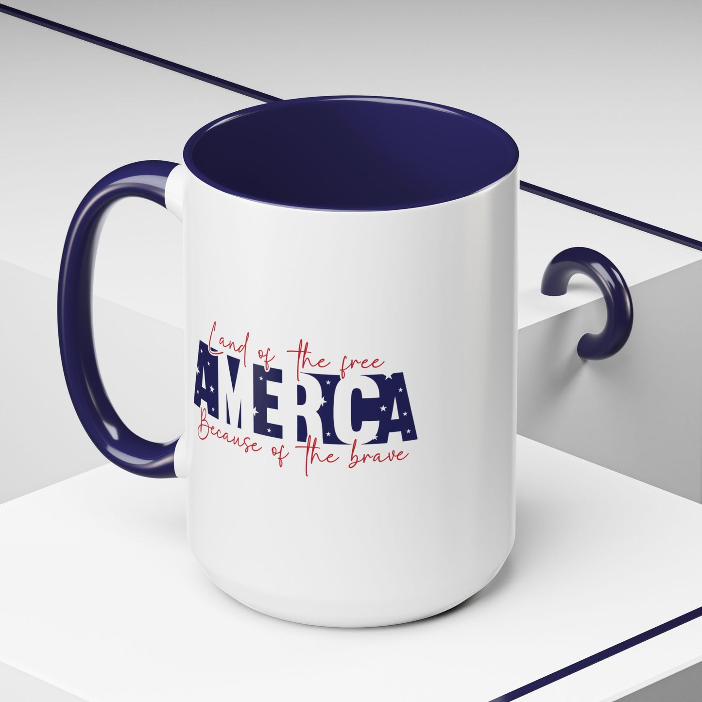 4th of July Mug - American Land of the Free Stars
