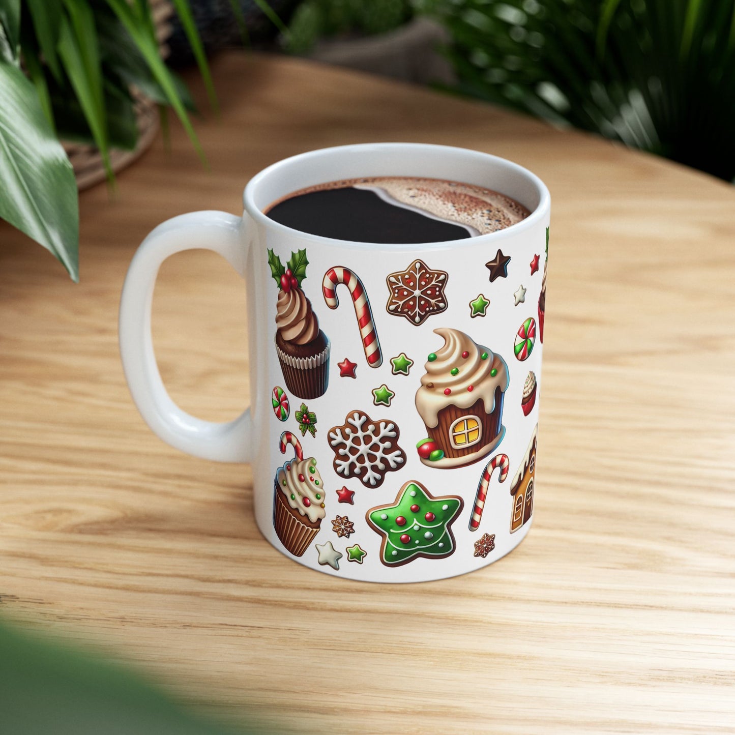 Christmas Mug - Cupcake Cookies Candy Pattern