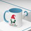 Christmas Mug - Merry Christmas Green & Red Text Gnome Candy Cane