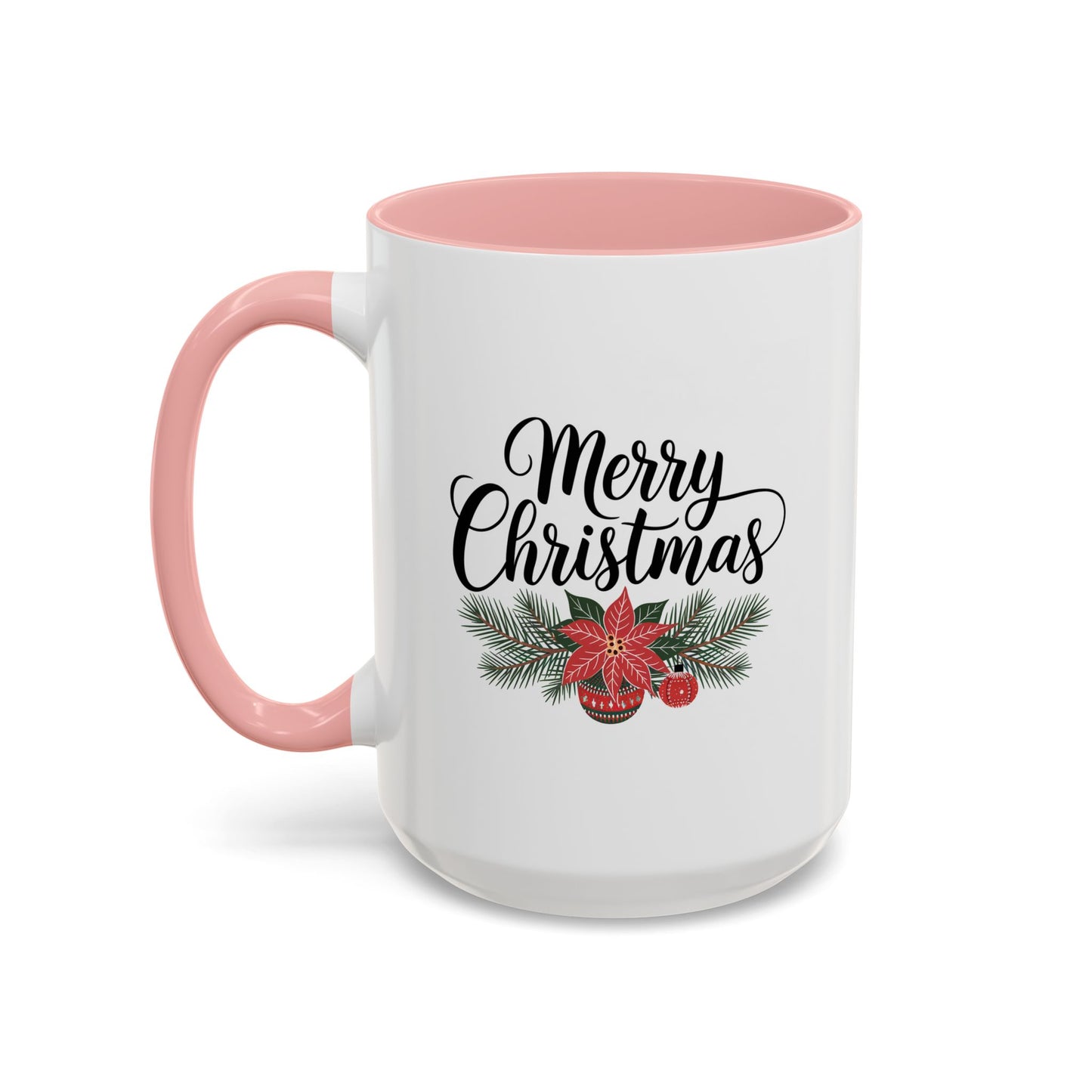 Christmas Mug - Merry Christmas Black Text Mistletoe