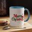 Christmas Mug - Merry Christmas Green & Red Text Santa Presents