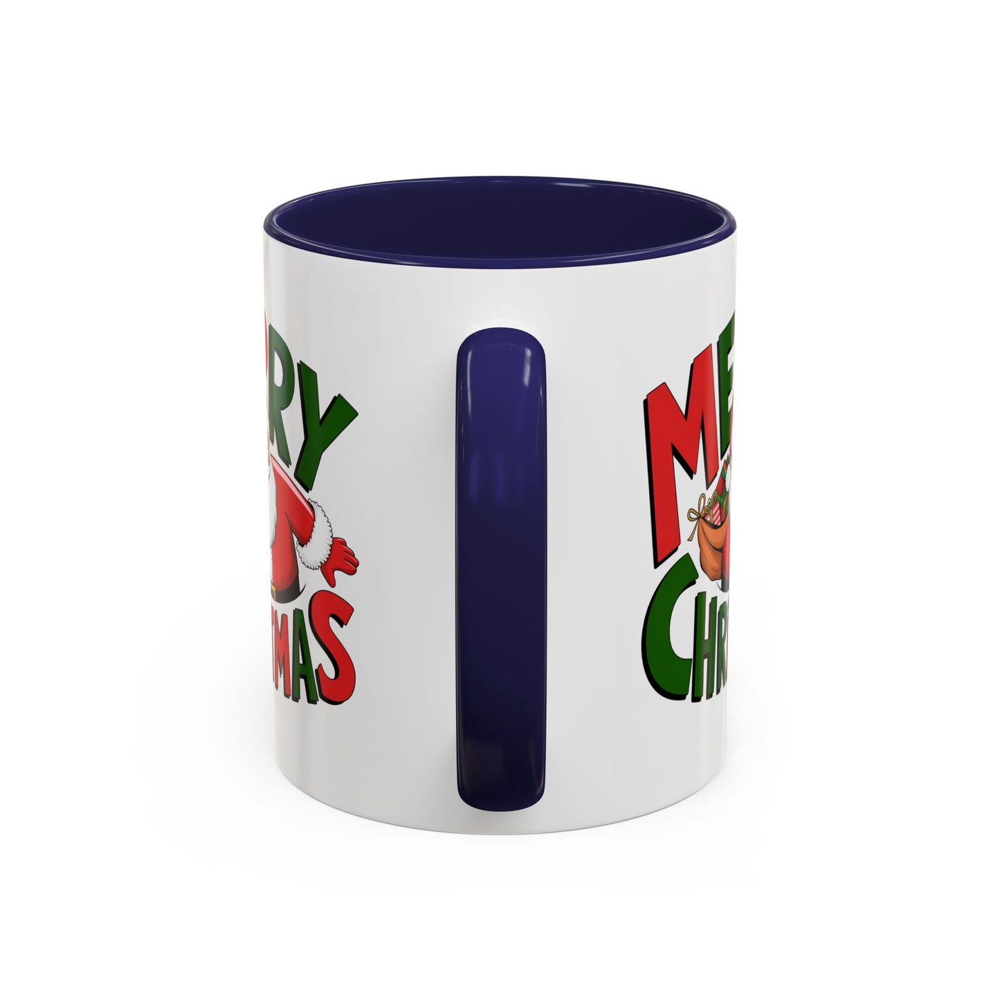 Christmas Mug - Green & Red Text Santa Presents