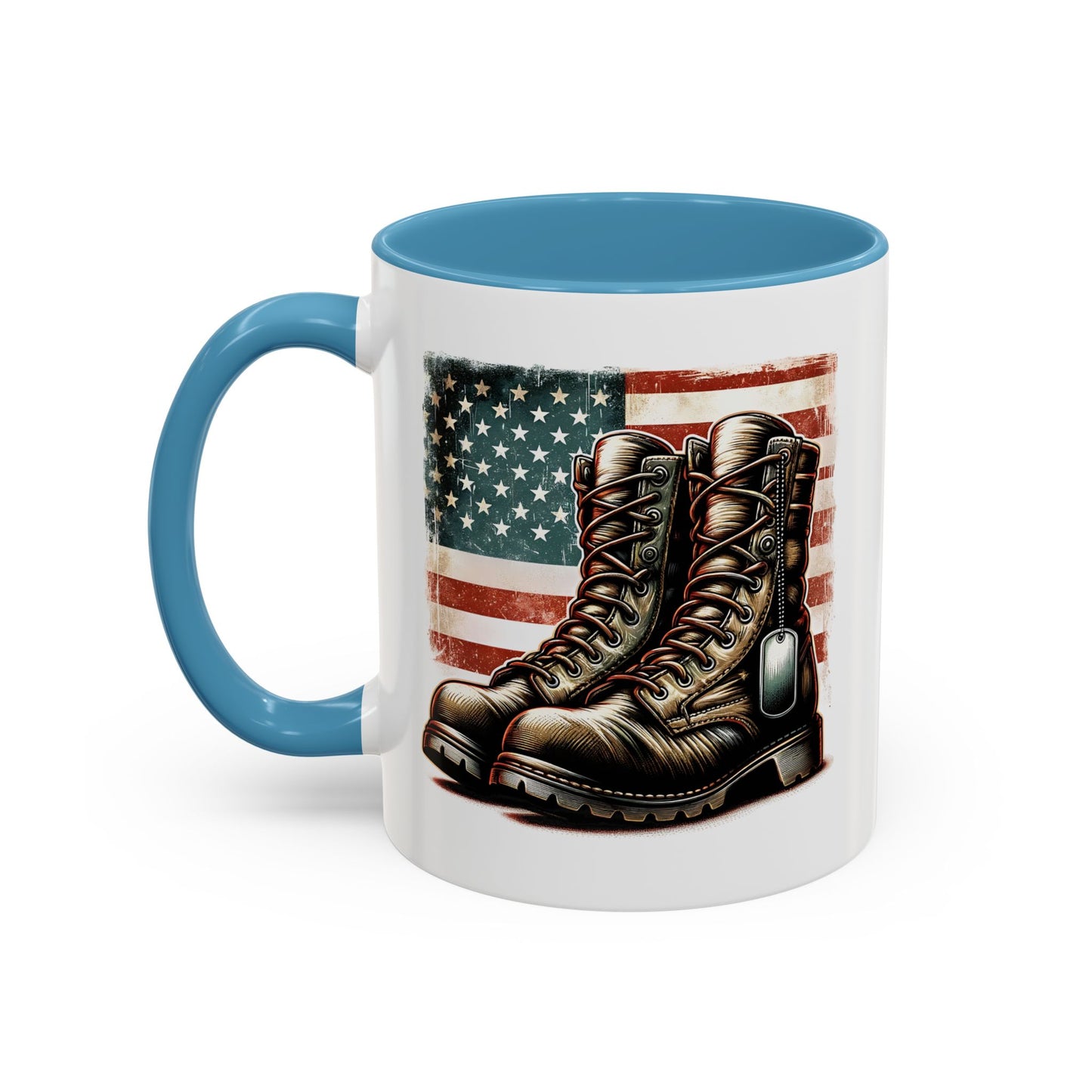 4th of July Mug - Fallen Soldier Boots Flag