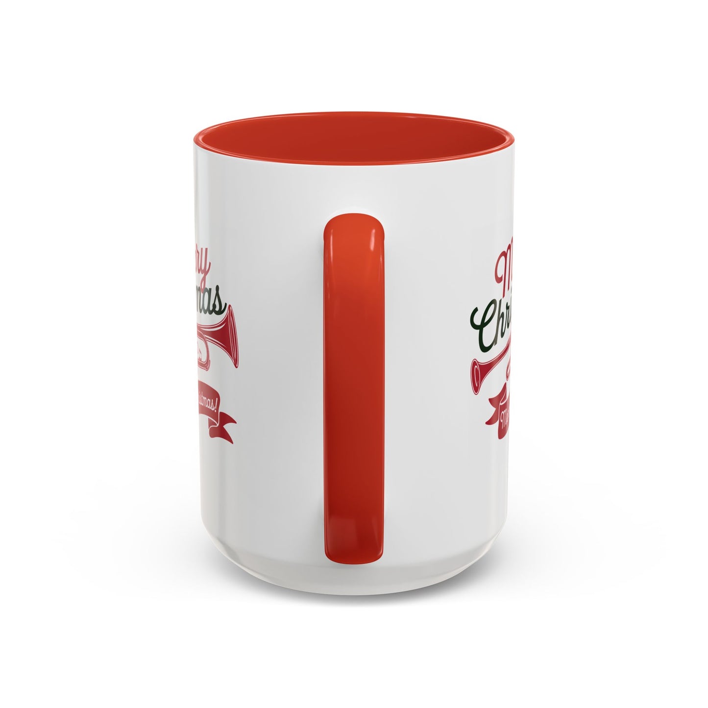 Christmas Mug - Red & Green Text Trumpet