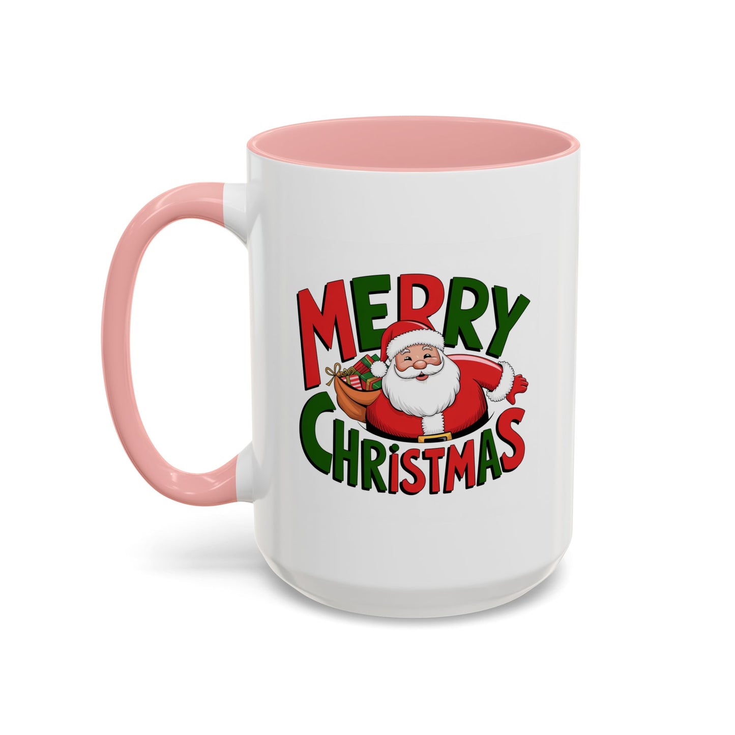 Christmas Mug - Green & Red Text Santa Presents