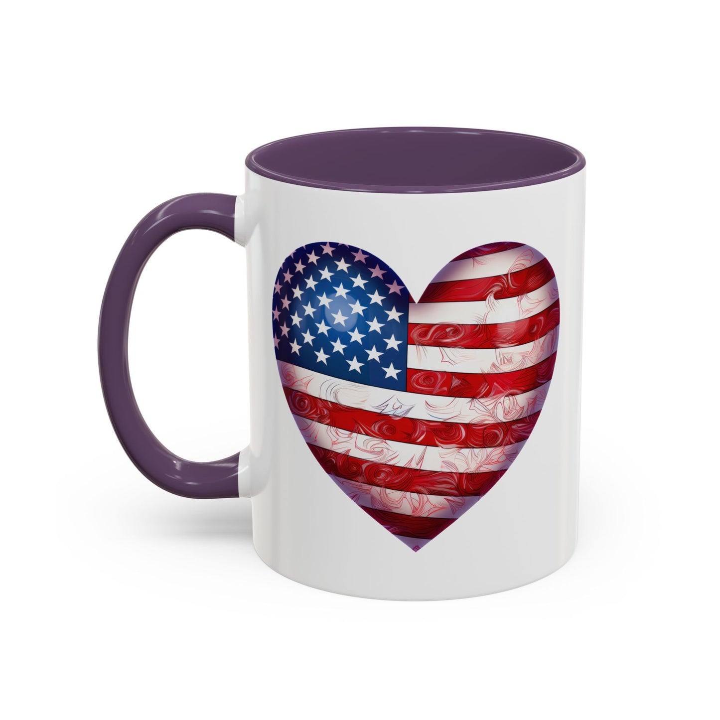 4th of July Mug - Heart American Flag