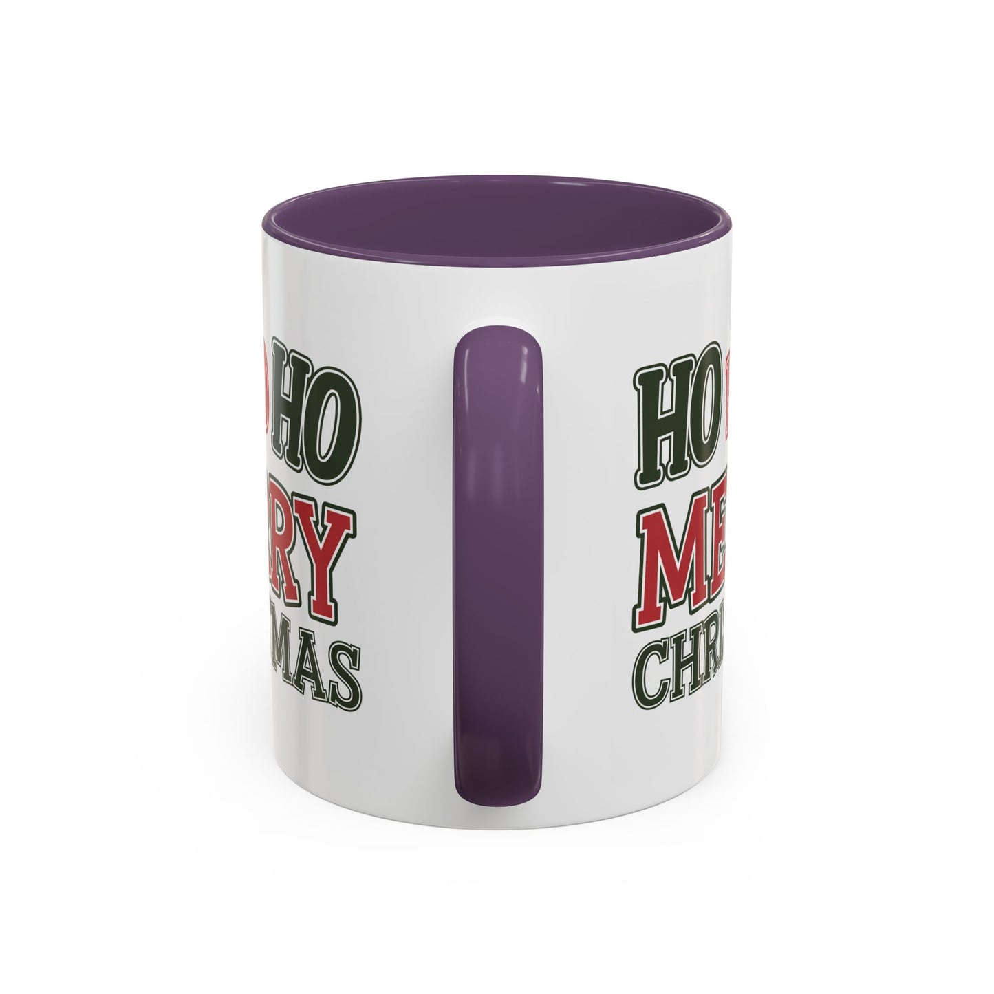 Christmas Mug - Ho Ho Ho Merry Christmas Green & Red Text
