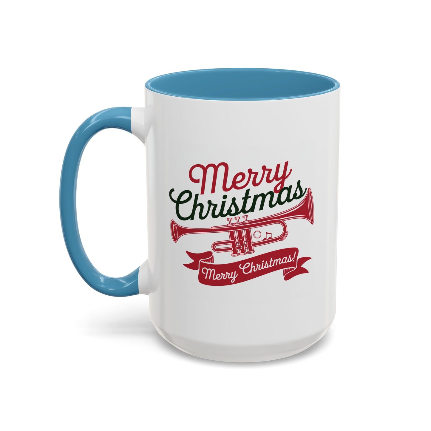 Christmas Mug - Red & Green Text Trumpet
