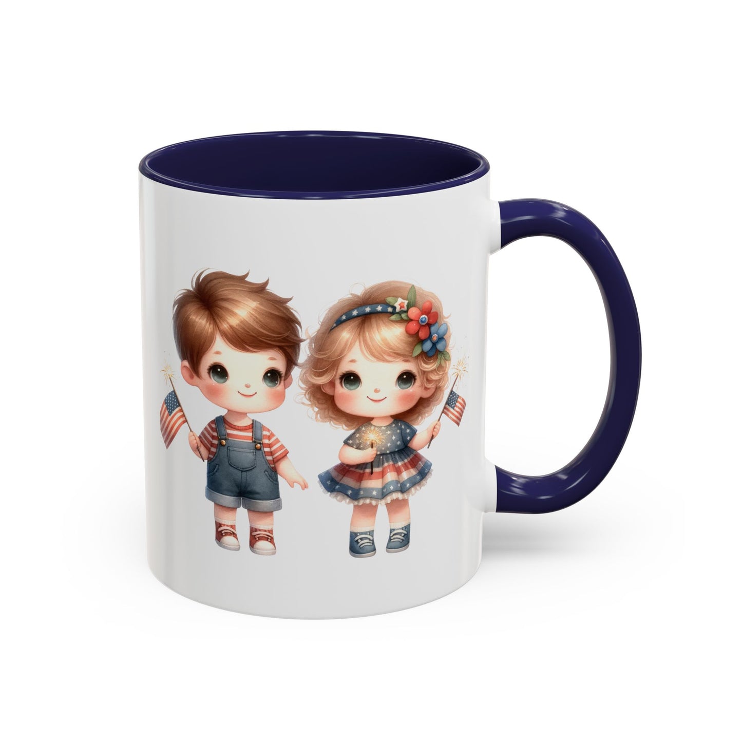 4th of July - American Boy & Girl Flags