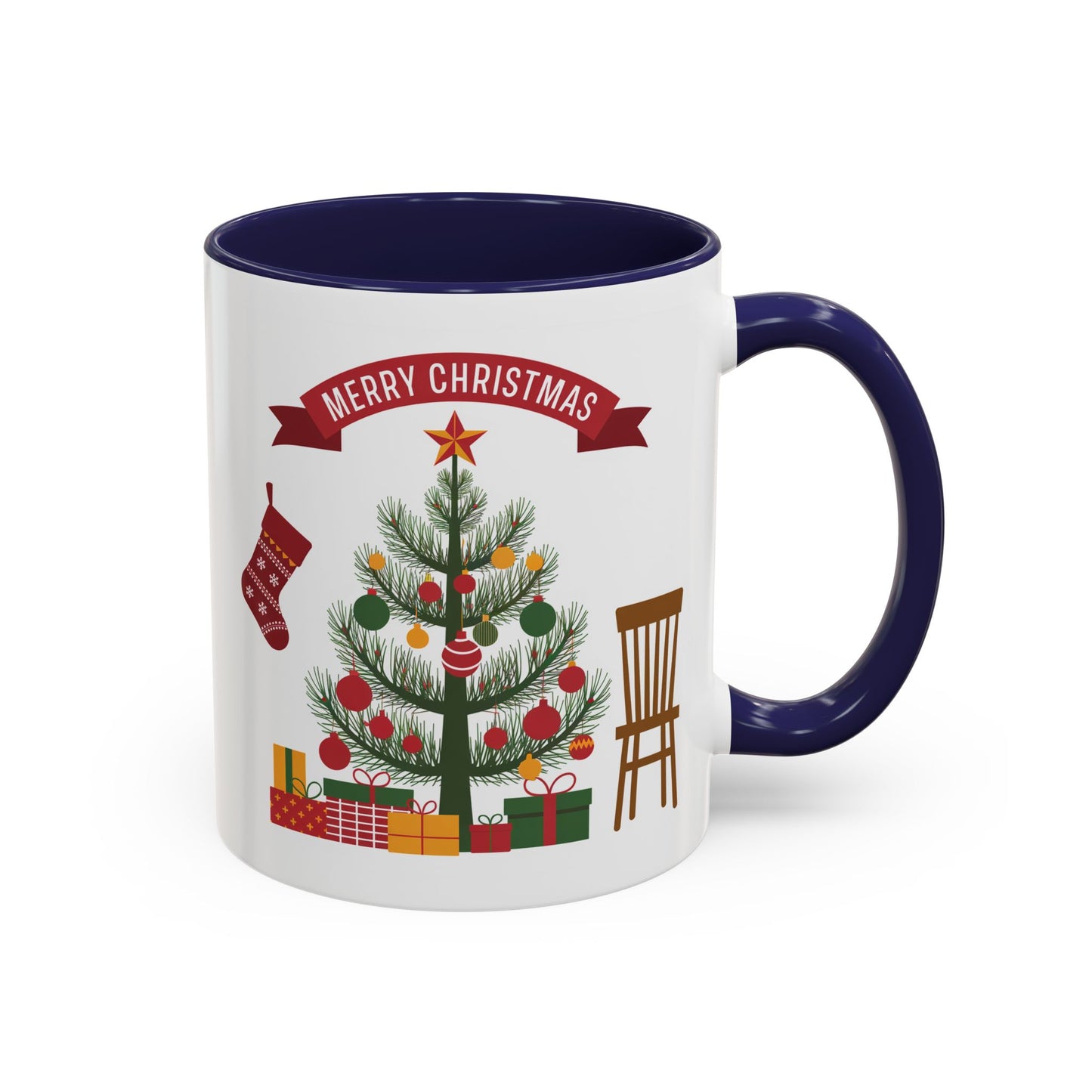 Christmas Mug - Merry Christmas Banner Tree Presents