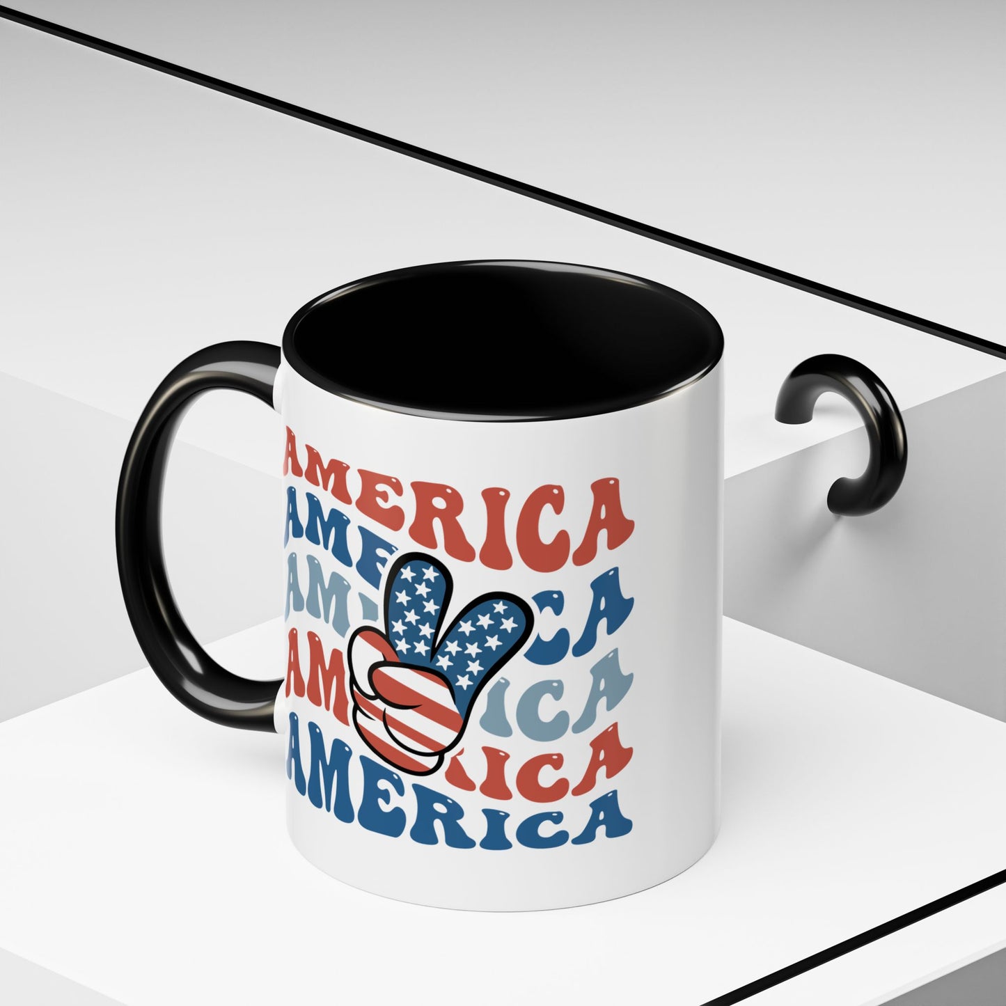4th of July Mug - America peace Sign