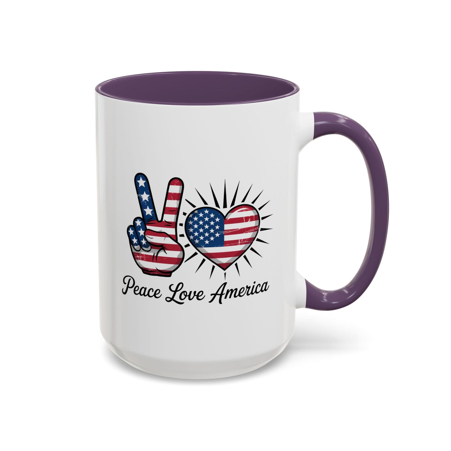 4th of July Mug - Peace Love America
