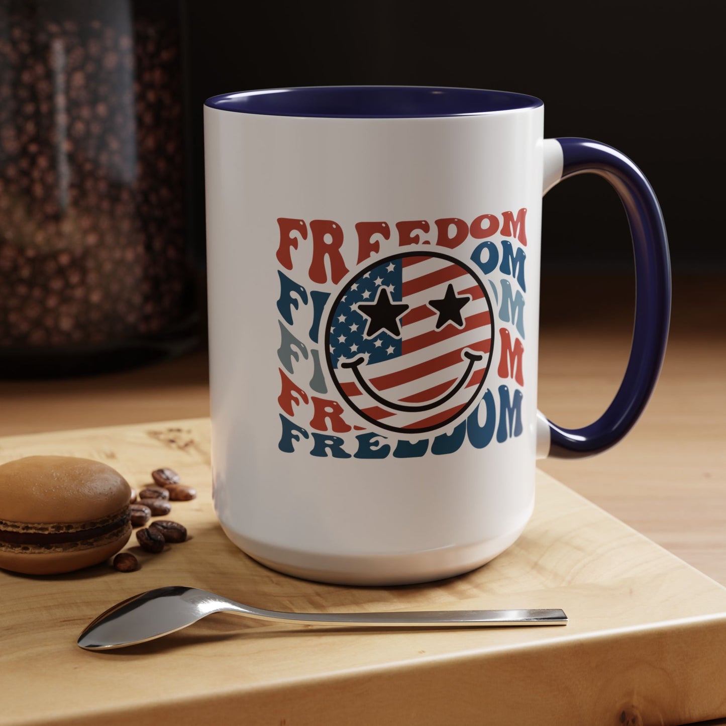 4th of July Mug - Freedom Smiley Face