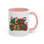 Christmas Mug - Merry Christmas Green Yellow & Red Text Hats