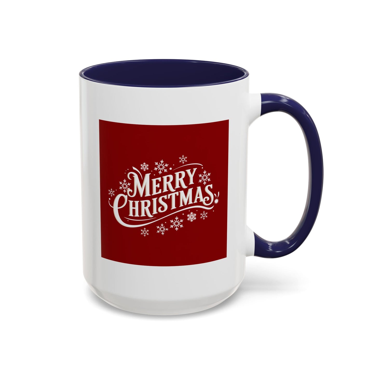 Christmas Mug - Merry Christmas White Text Maroon Background