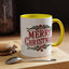 Christmas Mug - Merry Christmas Maroon Text Ornament Decorations