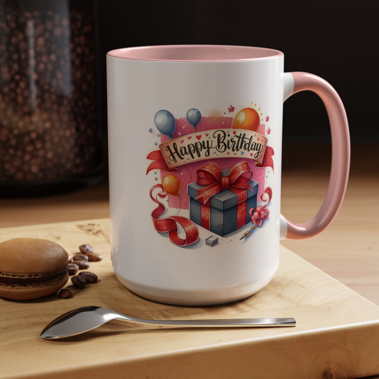 Birthday Mug - Present Pen Balloons