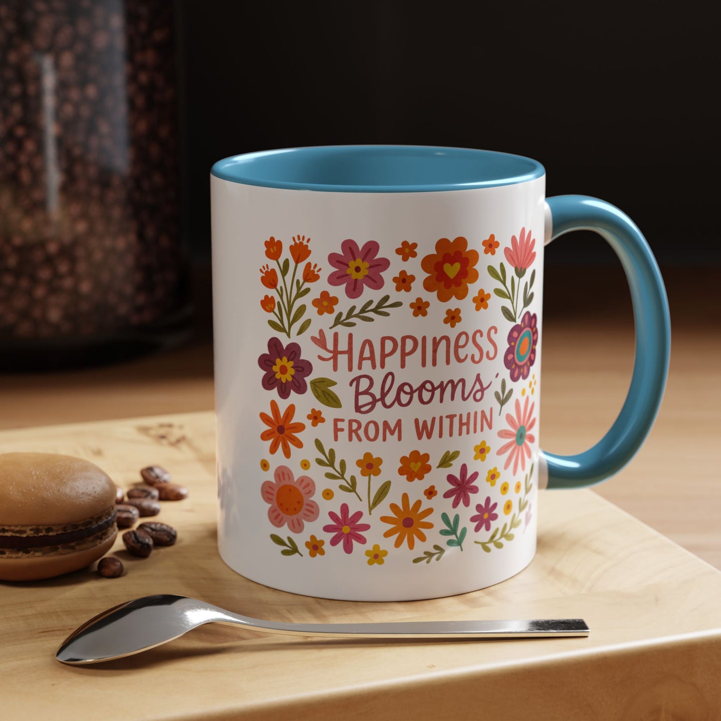 Motivation Mug - Happiness Blooms From Within