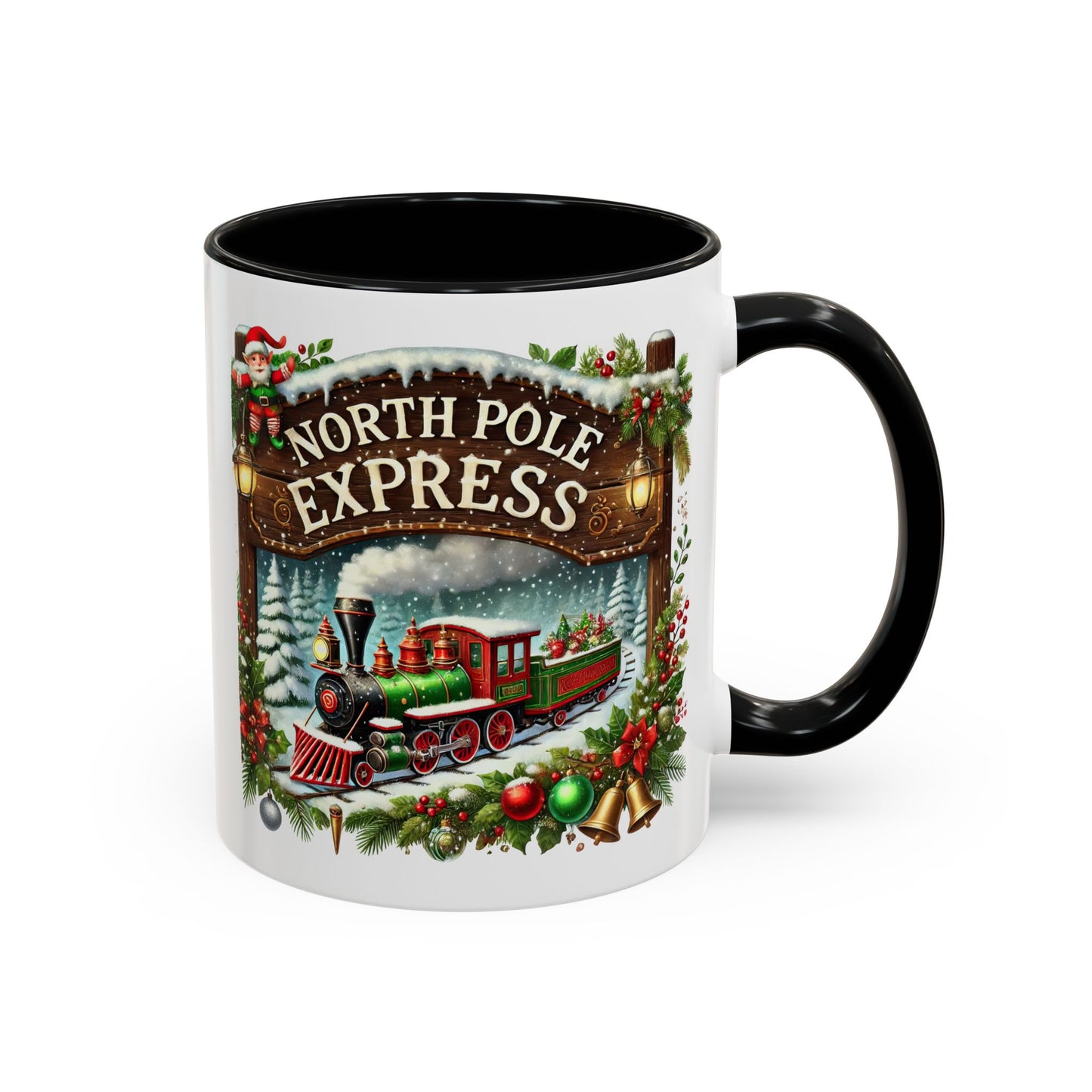 Christmas Mug - North Pole Express Steam Locomotive Ornaments