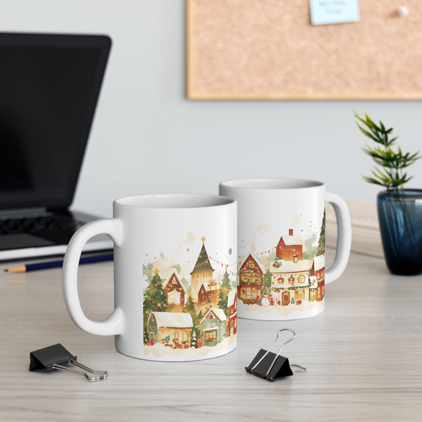 Christmas Mug - Snowy Village Wrap