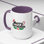 Christmas Mug - Merry Christmas Black Text Hat Cane Misletoe