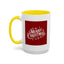 Christmas Mug - Merry Christmas White Text Maroon Background