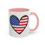 4th of July Mug - USA Flag Heart