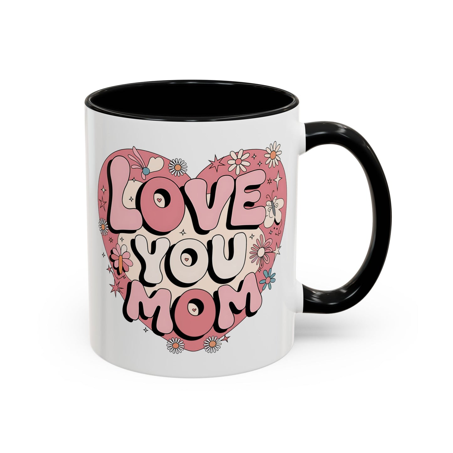 Mother's Day Mug - Love You Mom Retro Heart